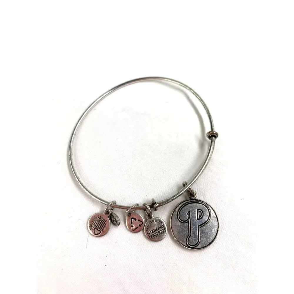 Alex and Ani Charm Phillies MLB Bracelet - Silver, Expands 2